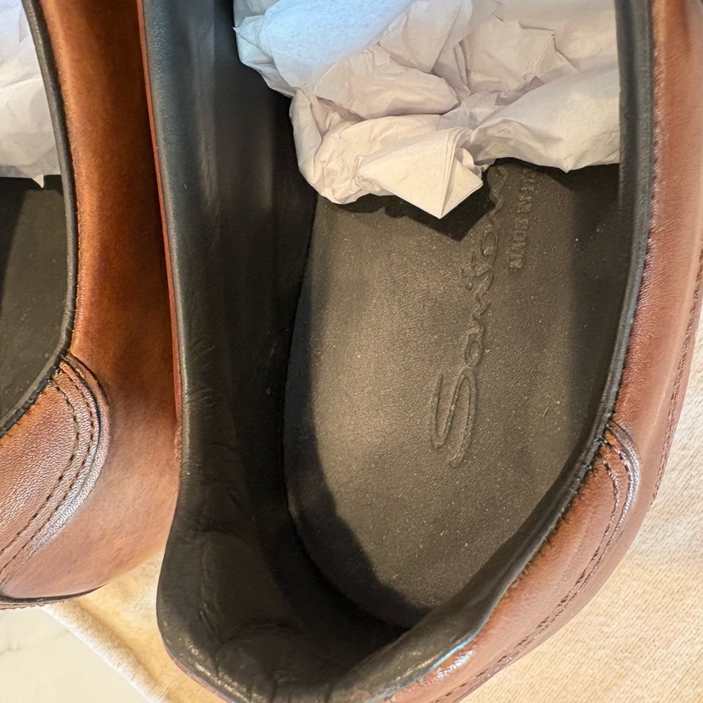 Santoni men’s sneakers size 12 cognac brown - Picture 6 of 7